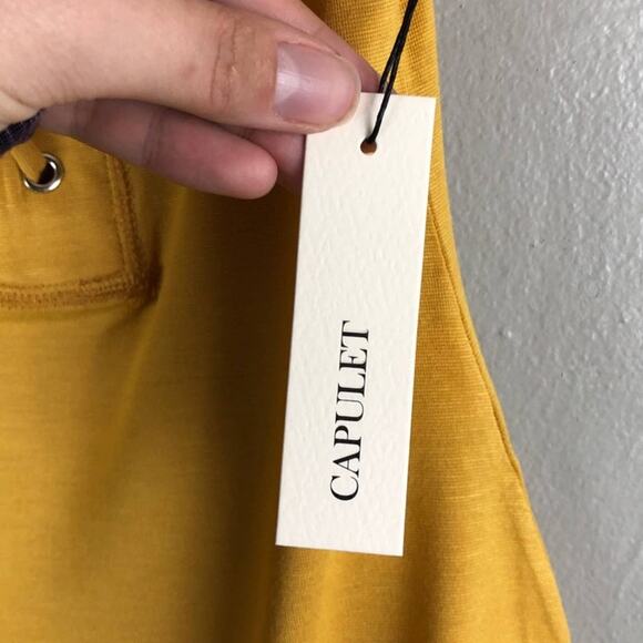 Capulet REVOLVE Mustard Yellow Goldenrod Cara Lace Up Front Lightweight Bodysuit - Picture 6 of 9